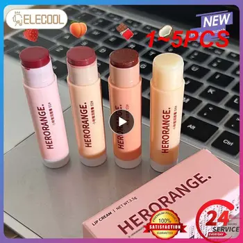 1~5PCS Coloridas Hidratante Lip Balm Conjunto de Maquiagem Geléia de Amêndoa e Café Lip Tint Rosa Chá Preto, Batom Primer Labial Incolor