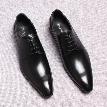 Luxo italiana, Sapatos sociais de Homens oxford de Couro Genuíno Sotaque da Moda a Ponta da Asa Black Lace Vestido de Casamento Escritório de sapatos Para Homens
