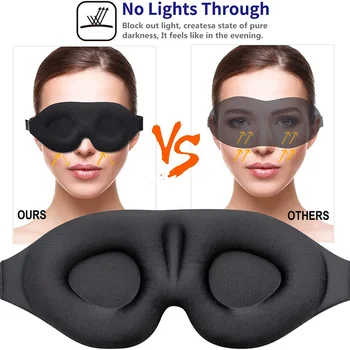 Dormir Máscara de Olho em 3D Côncavo Moldado com Contornos Copa Venda para as Mulheres, os Homens Viajam Descanso Ajustável Blackout Máscara de Olho