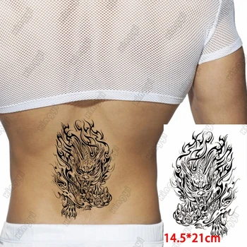 Impermeável da Etiqueta Temporária Tatuagem de Dragão Rei Totem Tatto Lua Lobo Asuka Arte do Corpo Falso Manga do Braço Tatuagens para Mulheres, Homens Senhora