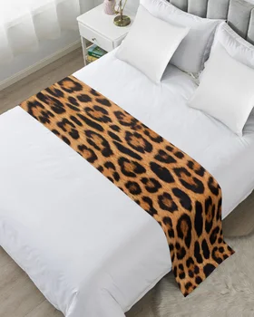 Leopard Textura de Luxo, Colchas de Cama Corredor Cama Bandeira Lenço para a Home do Hotel, a Decoração de Cama de Solteiro Queen King-size Tampa