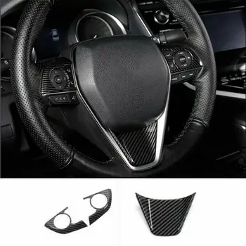 Botão no Volante Capa Adesivo Decoração Interior, ABS, Guarnição para Toyota Camry 2018 2019 2020 3pcs/Set