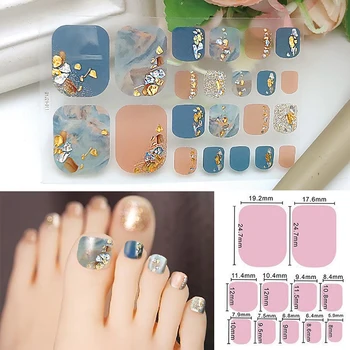 Mulheres Meninas Auto-adesiva Impermeável Cobertura Completa Doce de Pé de Estilo Decorações de Dedo do pé de Adesivos de Unhas Manicure Decalques