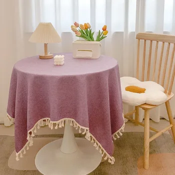 Alta qualidade de luz de luxo, tecido, algodão e linho Japonês mesa redonda toalha de mesa, de longa toalha de mesa de jantar R6S1004