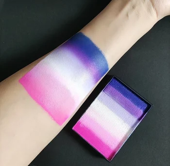 60g de Pintura da Arte Corporal do arco-íris Dividir o Bolo UV Pastel Face Pintura Corporal de Água Ativado pintura de rosto