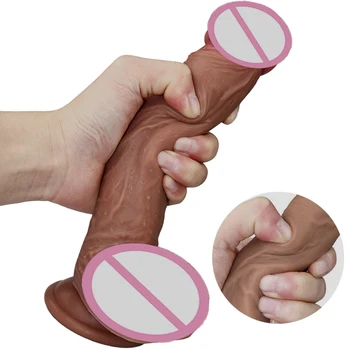 Realista Vibrador De Silicone Artificial Do Pênis Com Ventosa Vibrador Sexual Feminino Brinquedo Sextooys Para Mulheres Adultos Fontes De Sex Shop