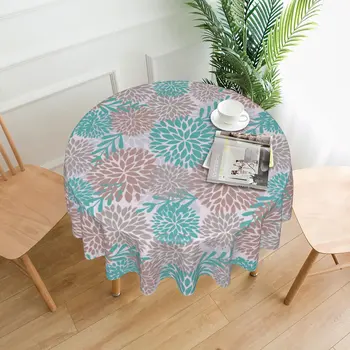 Multi-cor Dahlia Pinnata Flor Padrão de toalhas de Mesa para Mesa de Jantar de Decoração de Casa de Toalha de mesa para o Interior para o Exterior da Cozinha de Festa
