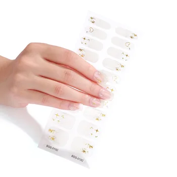 Semi Curado de Gel Nail Art Adesivos de Unha Envolve Lâmpada UV Precisa de Gel de Design do Prego de DIY Auto-Adesivo Manicure Decalque Decoração