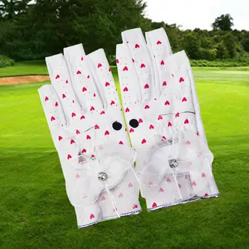 Luvas de golfe 1 Par de Mulheres Não-deslizamento Bowknot sem dedos em Forma de Coração de Luvas de Golfe para Esportes ao ar livre Sportswear