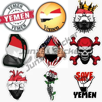 Iêmen Bandeira Mundial Emblema Da Bandeira Nacional Mapa Nacional Emblema Do Carro Pára-Choque De Viagem Adesivos Laptop Bagagem, Mala De Viagem De Carro De Motor De Moto Decalques