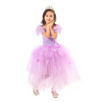 2024 Teenmiro Princesa Vestido de Festa para Bebê Meninas Crianças Isabella Trajes Cosplay Crianças, Flores de Tule Vestido de baile para a Função de Jogar