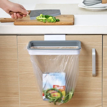 Lixo Plástico Saco De Suspensão Rack Portátil Conveniente Porta De Armário Da Cozinha Cesta De Esponja De Lavagem A Seco Titular Prateleira