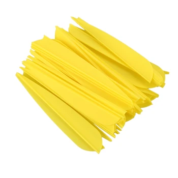 Setas Palhetas de 4 Polegadas de Plástico Pena Fletching para DIY Arco e Flechas 50 Pack(Amarelo) #8