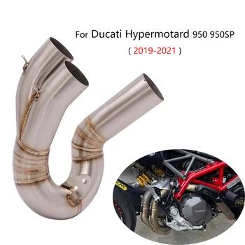 Para a Ducati Hypermotard 950/950 SP 2019-2023 Modificado Motocicleta Meados de Tubo de Escape Escorregar No Original Escapamento Tubo