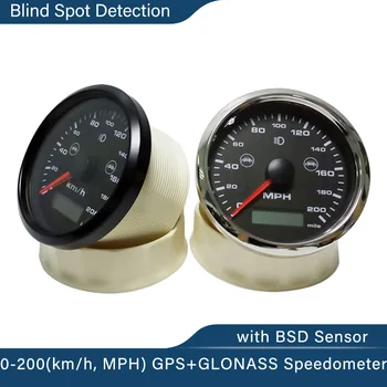 Moto Velocímetro Odômetro 85mm 0-200km/h MPH GPS+GLONASS com Ponto Cego a Função de Detecção de Alarme com BSD Rader Sensor