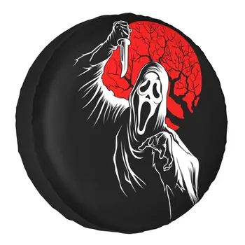 Gritar Ghostface Tampa do Pneu Sobressalente para Jipe Mitsubishi Pajero de Halloween Fantasma de Filme de Terror Roda de Carro Protetores