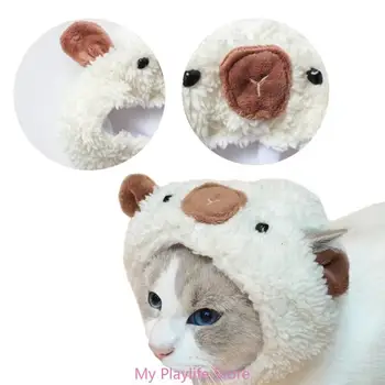 Engraçado Gato do Chapéu de Alpacas Traje de Aniversário Foto Adereços, Acessórios Pet, Headwear Tampa Ajustável para Cosplay Alpacas