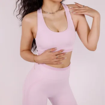 Mulher Sutiã de Esportes de Verão à prova de Choque Cueca de Elevação de Quadril Laço da Cintura Moldar Calças de Suor Calças de Yoga