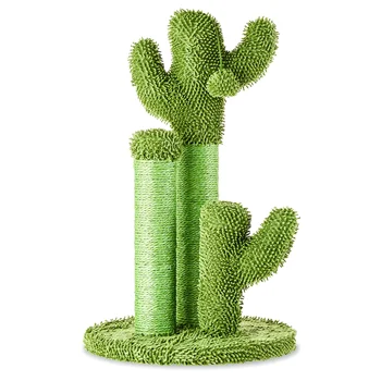 Vida repleta de Cactus Gato Scractching Post com Brinquedo Bola,Verde