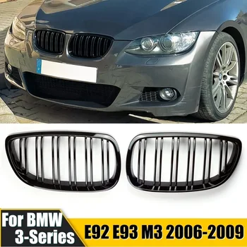 Pára-choque dianteiro Renal Grill para BMW E92 E93 M3 2006-2009 Preto brilhante Dupla Linha de Grade Estilo Carro de Corrida Grelhas Peça de Substituição