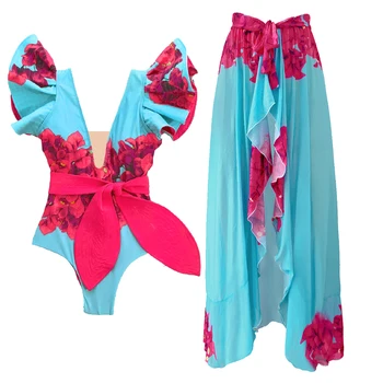 Ashgaily 2023 Irritar Um Maiô Mulheres Sunga com Cinto de Push-Up Monokini de Terno de Nadar Impressão roupa de Banho moda praia