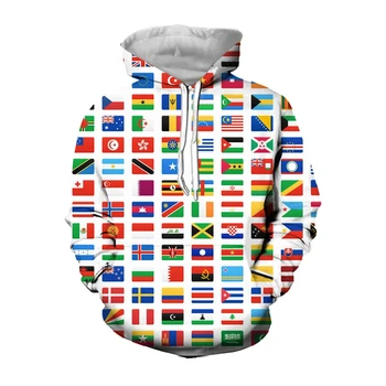 Mundo Países Da Bandeira Gráfico Camisolas Casual Hoodies Para Homens Roupas De Férias Streetwear 