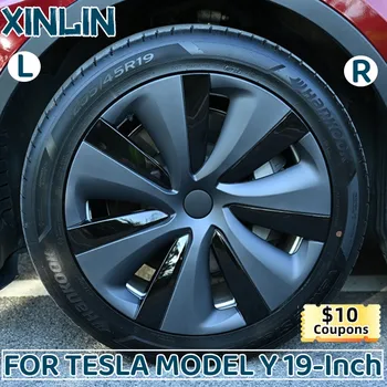 4PCS Tampões de Roda de 19 Polegadas a Tampa do cubo Desempenho do Automóvel Leia Calota Integral Rim Capa Para o Tesla Model Y 2020-2023 Acessórios