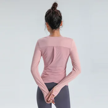 2022 Novo Yoga Camisas de Esportes da Mulher Tops Apertados Profissional Executando o Desgaste de Treinamento de Sportswear Mulher Ginásio Pilates Roupas