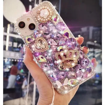 Para Samsung Galaxy S8 S9 S10 S20 Mais S21 FE S22 23Ultra Note20 10 Glitter Bling Brilho de Diamante Caso