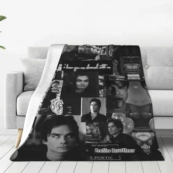 D-amom, O Salvatore de Vampire Diaries Flanela Cobertores Vintage Jogar Mantas para o Sofá-Cama Sala 150*125cm
