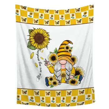 HX Girassol Gnome Cobertor, Você é o Meu Sol Impresso Finas Mantas para Sofá de Flanela de Viagem Acampamento Nap Colchas Dropshipping