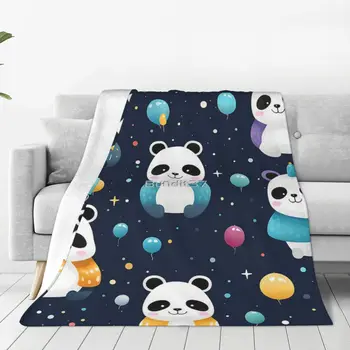 Panda Digital Contínuo De Papel Cobertor Colcha De Pelúcia Macio Macio Cobertores De Cama Queen Size