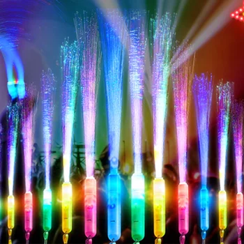 24pcs LED de Luz de Fibra Óptica Varinhas Brilho de Fibra de Varinhas Varas do DIODO emissor de Piscamento da Fibra Varas do Fulgor de Varinhas de Piscamento do Partido Presentes de Aniversário