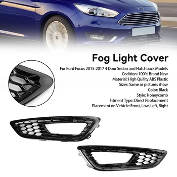 Areyourshop Par de Amortecedor Dianteiro Luz de Nevoeiro da Tampa da Lâmpada Moldura Grade de ajuste para o Ford Focus 2015-2017