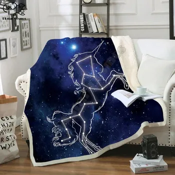 Estrelado Unicórnio animal Cobertor de Lã 3D full impresso Wearable Cobertor Adultos/crianças Cobertor de Lã queda shippng