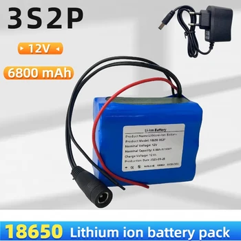 3S2P 12V 6800mah Bateria de 18650 Li-Ion 12,6 V Baterias Com BMS de Pilhas de Lítio Placa de Protecção Carregador
