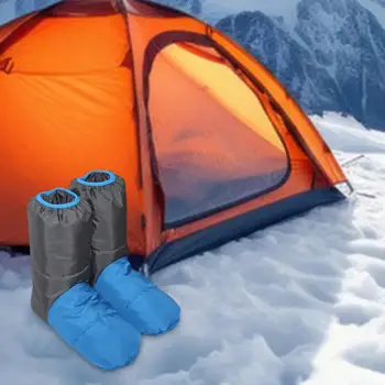 Para baixo Botas Sapatos de Inverno Aquecedor de Pés Respirável de Dormir de Meia de Dormir, Chinelos de quarto para Camping Casa de Snowboard Homens Mulheres