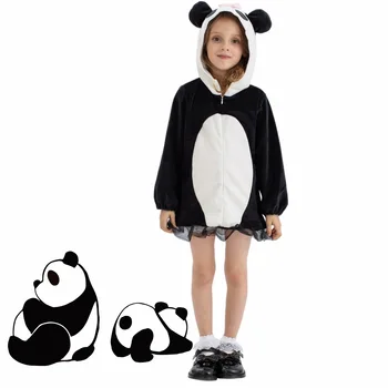 Bebê crianças de Animais do Panda Capuz do Traje de Halloween Fantasias de Criança Panda Dress Crianças Desempenho da Fase Fantasias
