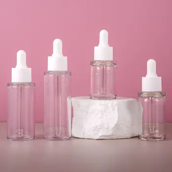 Branco Óleo Essencial de conta-Gotas Frascos de 20 e 50ml Transparente Aromaterapia Frascos de Perfume Essência da Pipeta Garrafa de Plástico