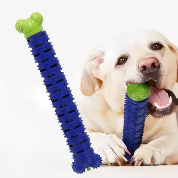 Mordida de Cão Resistente Molar de - Pau de Silicone de Grau Alimentar - BPA-Livre - Dente de Limpeza Brinquedo Interativo - Forma de Osso - Suprimentos para animais de Estimação