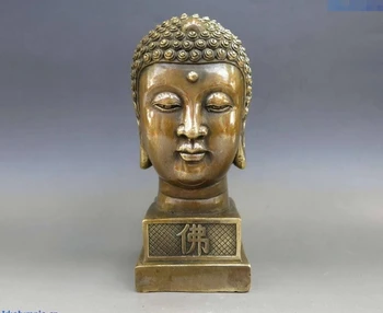 Patung Buda Tembaga Kuningan Tiongkok Menerangi Patung Patung Kepala Buda