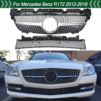 MagicKit Para a Mercedes Benz Classe SLK R172 2011-2015 Pré-facelift pára-choques Grades de Diamante Olhar Carro da Frente Superior+Inferior da Grelha de