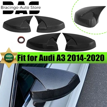 Ajuste Para O Audi A3/S3/Rs3 Modelos 2014-2020 Lado Do Vento Espelho Retrovisor Tampa Traseira Ver Cap Guarnição De Acessórios Para Carros