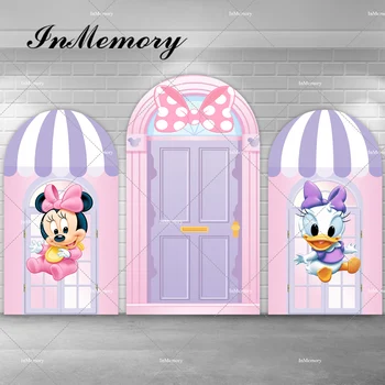 Sweet Candy Shop Arco Baby Minnie Mouse Daisy Chiara Arco de pano de Fundo para as Meninas do Chuveiro de Bebê 1ª Festa de Aniversário Arco Fundos