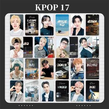 Kpop 17 Photocards Wonwoo JeongHan coreano Estilo LOMO Cartões Lados Dobro de Impressão de cartões-Postais Hoshi Mingyu Fãs Coleção de Presente