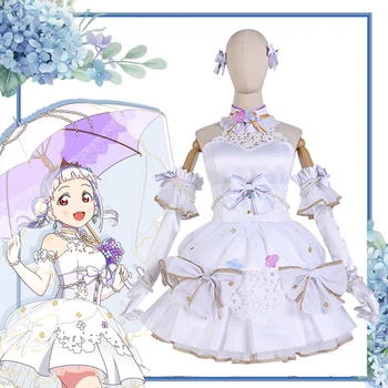 Lovelive Liella Arashi Chisato cosplay de junho de noiva Doce Flor Branca Vestido de noiva Traje de mulher Roupa de B