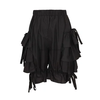 2023 Verão Lolita Cos Shorts Ocasionais do Japonês Babado de Renda Lanterna Crianças Cintura Alta Outwear Elásticas das Mulheres Calças