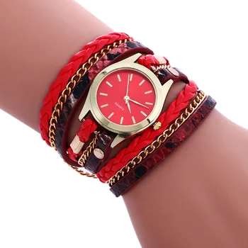 Moda Feminina Relógio Estilo Boêmio de Quartzo relógio de Pulso Para as Mulheres Tecem de Couro em Torno de Pulseira de Mulheres Relógios de Presente de Reloj
