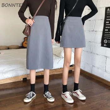 Saias Amigas, Senhora Verão Harajuku Moda Streetwear Sólido Cintura Alta Roupas Meninas-correspondem a Uma linha de Faldas do sexo Feminino Chique