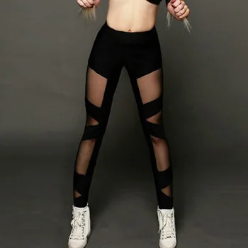 Senhoras Cintura Alta De Malha Mulheres Calças De Fitness Respirável Push-Up Calças Para Mulheres Seca Rápido Plus Size Casual Leggins